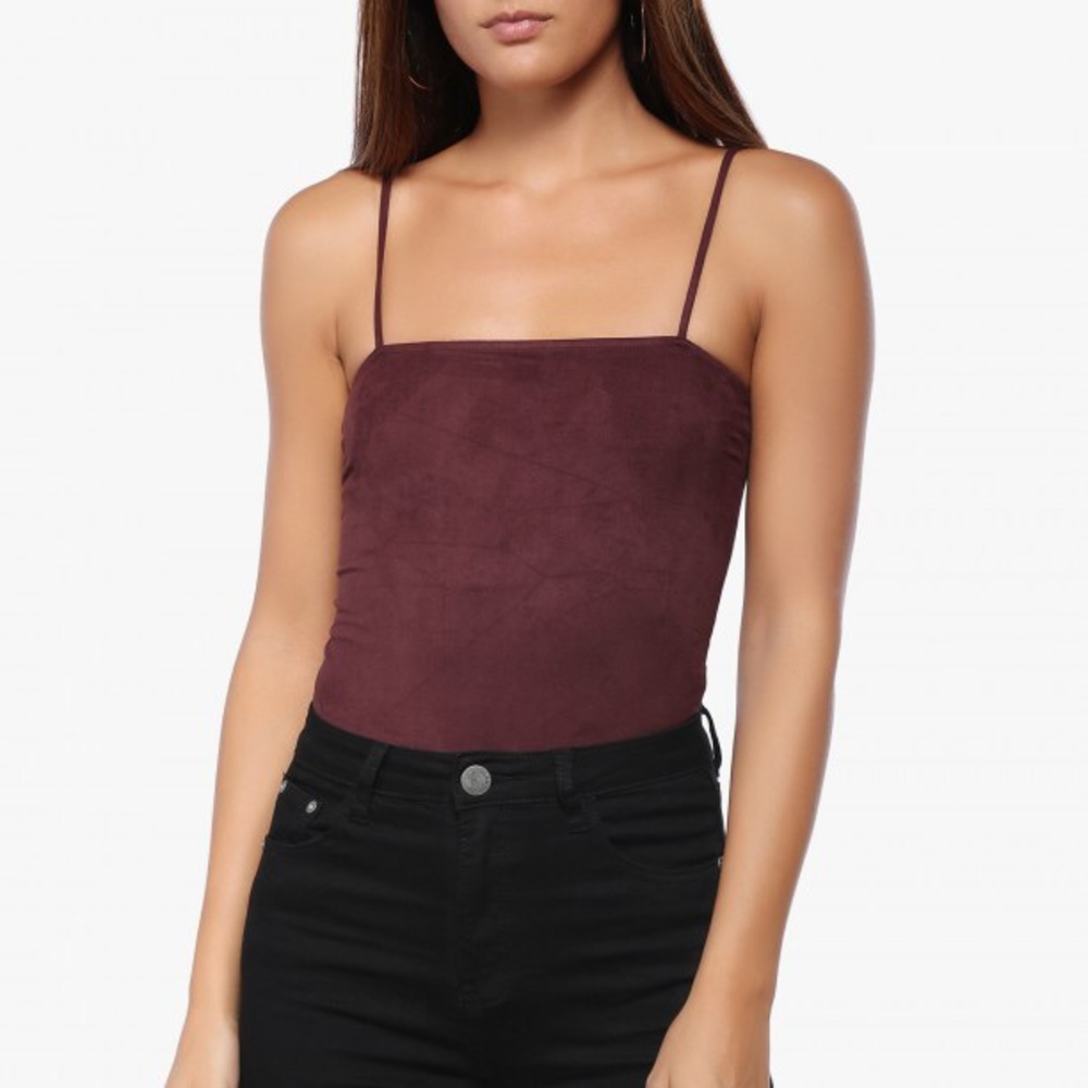 Suede bodysuit